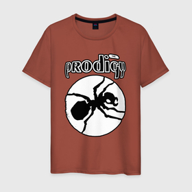 Мужская футболка хлопок с принтом The prodigy ant в Новосибирске, 100% хлопок | прямой крой, круглый вырез горловины, длина до линии бедер, слегка спущенное плечо. | Тематика изображения на принте: ant | logo | prodigy | the prodigy | логотип | муравей | продиджи