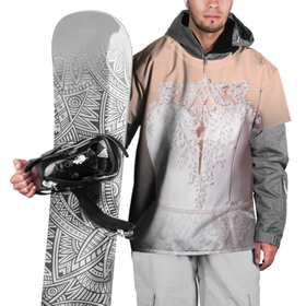 Накидка на куртку 3D с принтом Свадебный корсет в Кировске, 100% полиэстер |  | бюст | вырез | имитация платья | корсет | праздник | свадьба | украшения