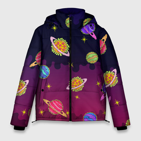 Мужская зимняя куртка 3D с принтом Pizza in Space в Белгороде, верх — 100% полиэстер; подкладка — 100% полиэстер; утеплитель — 100% полиэстер | длина ниже бедра, свободный силуэт Оверсайз. Есть воротник-стойка, отстегивающийся капюшон и ветрозащитная планка. 

Боковые карманы с листочкой на кнопках и внутренний карман на молнии. | еда | космос | космческий | молодежный | пицца | планеты | яркий