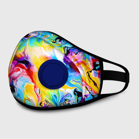Маска из неопрена с принтом Неоновые всплески красок   Лето   Neon splashes of colors   Summer в Курске, неопрен 100% | Форма огибающая нос. Резинки для ушей с дополнительной резинкой на затылке. Клапан для выдоха для активного дыхания при занятиях спортом. Эластичный материал маски и окантовки для лучшего растяжения и прилегания маски.  | abstraction | color | expression | fashion | neon | paint | summer | абстракция | краска | лето | мода | неон | цвет | экспрессия