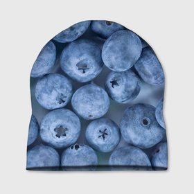 Шапка 3D с принтом Голубика   фон в Курске, 100% полиэстер | универсальный размер, печать по всей поверхности изделия | голубика | лето | патерн | поляна | текстура | фон | фруктовые | фрукты | ягода | ягодв | ягодные