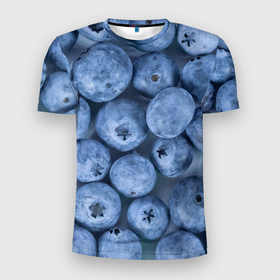 Мужская футболка 3D Slim с принтом Голубика   фон , 100% полиэстер с улучшенными характеристиками | приталенный силуэт, круглая горловина, широкие плечи, сужается к линии бедра | голубика | лето | патерн | поляна | текстура | фон | фруктовые | фрукты | ягода | ягодв | ягодные