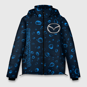 Мужская зимняя куртка 3D с принтом MAZDA SPEED + Дождь в Новосибирске, верх — 100% полиэстер; подкладка — 100% полиэстер; утеплитель — 100% полиэстер | длина ниже бедра, свободный силуэт Оверсайз. Есть воротник-стойка, отстегивающийся капюшон и ветрозащитная планка. 

Боковые карманы с листочкой на кнопках и внутренний карман на молнии. | Тематика изображения на принте: auto | logo | mazda | mazda speed | moto | symbol | авто | автомобиль | гонки | дождя | знак | капли | лого | логотип | логотипы | мазда | марка | машина | мото | символ | символы