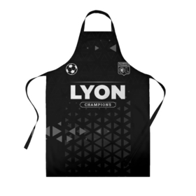 Фартук 3D с принтом Lyon Champions Uniform в Санкт-Петербурге, 100% полиэстер | общий размер — 65 х 85 см, ширина нагрудника — 26 см, горловина — 53 см, длина завязок — 54 см, общий обхват в поясе — 173 см. Принт на завязках и на горловине наносится с двух сторон, на основной части фартука — только с внешней стороны | club | football | logo | lyon | lyonnais | olympique | клуб | лион | лого | мяч | огонь | пламя | символ | спорт | форма | футбол | футболист | футболисты | футбольный