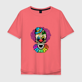 Мужская футболка хлопок Oversize с принтом Dead Clown , 100% хлопок | свободный крой, круглый ворот, “спинка” длиннее передней части | death | devil | halloween | horror | joker | skull | zombie | демон | джокер | дьявол | зло | зомби | клоун | призрак | скелет | хоррор | хэллоуин | череп