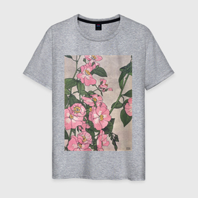 Мужская футболка хлопок с принтом Prairie Rose (Розы) в Тюмени, 100% хлопок | прямой крой, круглый вырез горловины, длина до линии бедер, слегка спущенное плечо. | букет | винтаж | живопись | картина | классика | пейзаж | природа | роза | цветочный | цветы