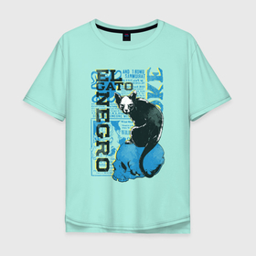 Мужская футболка хлопок Oversize с принтом череп с кошкой в Курске, 100% хлопок | свободный крой, круглый ворот, “спинка” длиннее передней части | el gato negro | верх с принтом | иллюстрация | иллюстрация el gato negro | классная | книга комиксов | кот | кошка | молодежная | плакат | прикольный принт | студент | футболка | футболка с изображением | череп