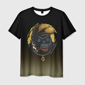 Мужская футболка 3D с принтом Hip hop  Gorilla в Санкт-Петербурге, 100% полиэфир | прямой крой, круглый вырез горловины, длина до линии бедер | gorilla | hip hop | rap | горилла | обезьяна | рэпер