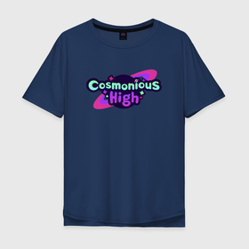 Мужская футболка хлопок Oversize с принтом Cosmonious High Logo в Петрозаводске, 100% хлопок | свободный крой, круглый ворот, “спинка” длиннее передней части | bleb | cosmonious high | virtual reality | vr | vr game | виар | игры виар