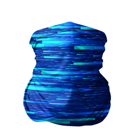 Бандана-труба 3D с принтом BLUE STRIPES в Новосибирске, 100% полиэстер, ткань с особыми свойствами — Activecool | плотность 150‒180 г/м2; хорошо тянется, но сохраняет форму | абстракция | в полоску | оптические иллюзии | синий | узор | фон