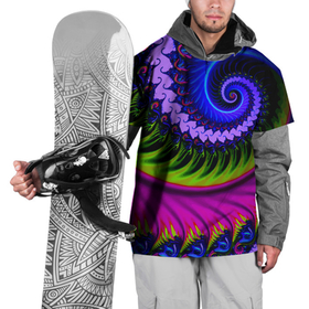 Накидка на куртку 3D с принтом Разноцветная неоновая спираль   Абстракция   Multicolored Neon Spiral   Abstraction , 100% полиэстер |  | abstraction | color | fashion | neon | spiral | абстракция | мода | неон | спираль | цвет