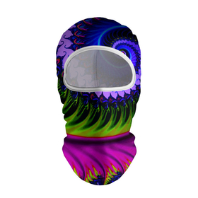 Балаклава 3D с принтом Разноцветная неоновая спираль   Абстракция   Multicolored Neon Spiral   Abstraction , 100% полиэстер, ткань с особыми свойствами — Activecool | плотность 150–180 г/м2; хорошо тянется, но при этом сохраняет форму. Закрывает шею, вокруг отверстия для глаз кайма. Единый размер | abstraction | color | fashion | neon | spiral | абстракция | мода | неон | спираль | цвет