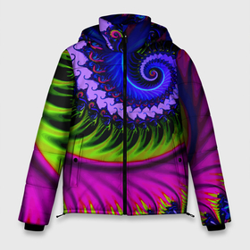 Мужская зимняя куртка 3D с принтом Разноцветная неоновая спираль   Абстракция   Multicolored Neon Spiral   Abstraction , верх — 100% полиэстер; подкладка — 100% полиэстер; утеплитель — 100% полиэстер | длина ниже бедра, свободный силуэт Оверсайз. Есть воротник-стойка, отстегивающийся капюшон и ветрозащитная планка. 

Боковые карманы с листочкой на кнопках и внутренний карман на молнии. | abstraction | color | fashion | neon | spiral | абстракция | мода | неон | спираль | цвет