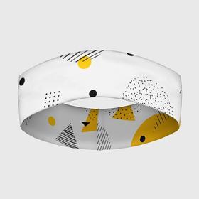Повязка на голову 3D с принтом GEOMETRIC INTERWEAVING OF SHAPES ,  |  | Тематика изображения на принте: абстрактный | белый | вектор | геометрический | графический | желтый | красочный | линии | треугольники | узор | формы | цвет | черный