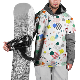 Накидка на куртку 3D с принтом MULTICOLORED GEOMETRIC SHAPES в Новосибирске, 100% полиэстер |  | абстрактный | белый | вектор | геометрический | графический | зеленый | красочный | линии | оранжевый | розовый | синий | треугольники | узор | формы | цвет | черный