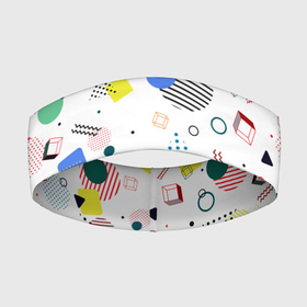 Повязка на голову 3D с принтом MULTICOLORED GEOMETRIC SHAPES в Екатеринбурге,  |  | абстрактный | белый | вектор | геометрический | графический | зеленый | красочный | линии | оранжевый | розовый | синий | треугольники | узор | формы | цвет | черный