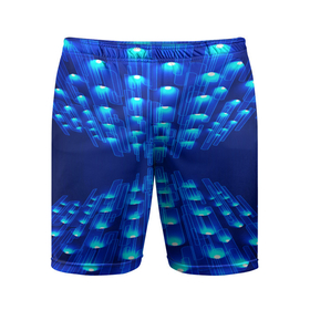 Мужские шорты спортивные с принтом GLOWING SPOTLIGHTS в Курске,  |  | абстракция | блеск | блестящий | луч | освещение | освещенный | прожектор | пространство | свет | светящийся | свечение | синий | темнота | фон | черный | эффект | яркий