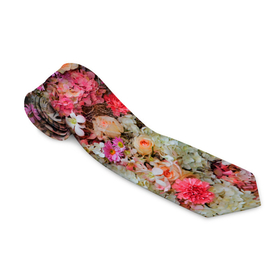 Галстук 3D с принтом MILLION MULTICOLORED FLOWERS в Петрозаводске, 100% полиэстер | Длина 148 см; Плотность 150-180 г/м2 | абстрактный | гвоздики | желтый | красный | разноцветный | розы | фон