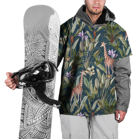 Накидка на куртку 3D с принтом Цветы Безвременники и Жирафы в Екатеринбурге, 100% полиэстер |  | flowers | безвременники | букет | жирафы | природа | растение | флора | цветы
