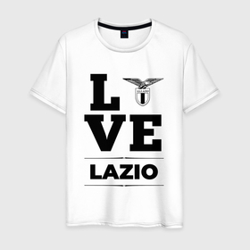 Мужская футболка хлопок с принтом Lazio Love Классика в Курске, 100% хлопок | прямой крой, круглый вырез горловины, длина до линии бедер, слегка спущенное плечо. | Тематика изображения на принте: club | football | lazio | logo | love | клуб | лацио | лого | мяч | символ | спорт | футбол | футболист | футболисты | футбольный