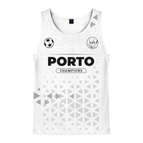 Мужская майка 3D с принтом Porto Champions Униформа в Тюмени, 100% полиэстер | круглая горловина, приталенный силуэт, длина до линии бедра. Пройма и горловина окантованы тонкой бейкой | Тематика изображения на принте: club | football | logo | paint | porto | брызги | клуб | краска | лого | мяч | порто | символ | спорт | форма | футбол | футболист | футболисты | футбольный