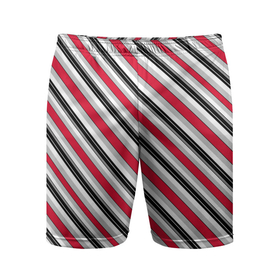 Мужские шорты спортивные с принтом Красно серый полосатый узор в Петрозаводске,  |  | Тематика изображения на принте: косые полосы | красные полосы | красный | полосатый узор | серый