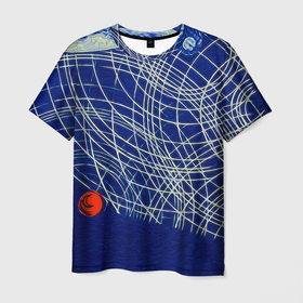 Мужская футболка 3D с принтом Светолокатор в Екатеринбурге, 100% полиэфир | прямой крой, круглый вырез горловины, длина до линии бедер | Тематика изображения на принте: космос | небо | свет | фонтастика | цвет