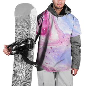Накидка на куртку 3D с принтом АКВАРЕЛЬНЫЕ РАЗВОДЫ | ПАСТЕЛЬНЫЕ , 100% полиэстер |  | абстракция | акварель | волны | жидкость | краска | мрамор | разводы | розовый | смесь красок | фиолетовый