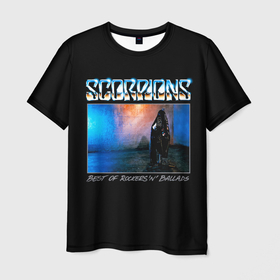 Мужская футболка 3D с принтом Best of Rockers n Ballads   Scorpions в Санкт-Петербурге, 100% полиэфир | прямой крой, круглый вырез горловины, длина до линии бедер | scorpion | scorpions | группа | клаус майне | маттиас ябс | метал | микки ди | павел мончивода | рок | рудольф шенкер | скорпион | скорпионс | скорпионы | хард | хардрок | хеви | хевиметал