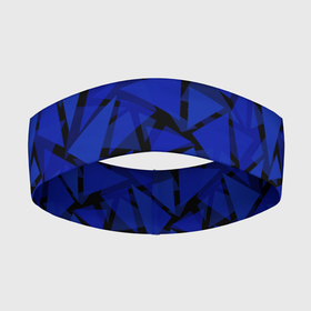 Повязка на голову 3D с принтом Синие треугольники геометрический узор в Белгороде,  |  | blue | geometric | геометрические фигуры | синий | треугольники