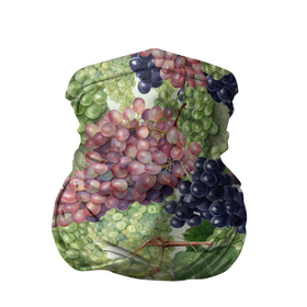 Бандана-труба 3D с принтом Кисти Винограда в Курске, 100% полиэстер, ткань с особыми свойствами — Activecool | плотность 150‒180 г/м2; хорошо тянется, но сохраняет форму | brushes | grape | summer | виноград | кисти | лето