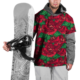 Накидка на куртку 3D с принтом Цветы Много Красных Роз в Тюмени, 100% полиэстер |  | flowers | букет | природа | растение | роза | розы | флора | цветы