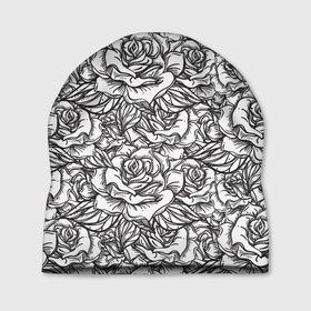 Шапка 3D с принтом Цветы Много Белых Роз в Курске, 100% полиэстер | универсальный размер, печать по всей поверхности изделия | flowers | букет | природа | растение | роза | розы | флора | цветы