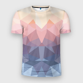 Мужская футболка 3D Slim с принтом Полигональная свежесть 2022 в Тюмени, 100% полиэстер с улучшенными характеристиками | приталенный силуэт, круглая горловина, широкие плечи, сужается к линии бедра | poly | polygonal | polygonal condition | лоуполи | полигональная свежесть | полигональный дизайн | полигоны