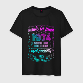Мужская футболка хлопок с принтом Made In June 1974 Vintage Neon , 100% хлопок | прямой крой, круглый вырез горловины, длина до линии бедер, слегка спущенное плечо. | 1974 | born | limited edition | made | made in | may | neon | retro | ussr | vintage | брату | винтаж | год | день | жене | июне | июнь | маме | мужу | неон | неоновые | папе | ретро | рожден | рождения | сделан | сделана | сделано | сестре