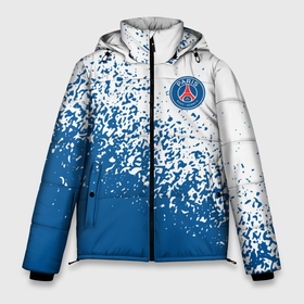 Мужская зимняя куртка 3D с принтом psg   синие брызги в Новосибирске, верх — 100% полиэстер; подкладка — 100% полиэстер; утеплитель — 100% полиэстер | длина ниже бедра, свободный силуэт Оверсайз. Есть воротник-стойка, отстегивающийся капюшон и ветрозащитная планка. 

Боковые карманы с листочкой на кнопках и внутренний карман на молнии. | club | football | germain | logo | paris | psg | saint | жермен | клуб | лого | мрамор | мяч | пари | псж | сен | символ | спорт | трещины | форма | футбол | футболист | футболисты | футбольный