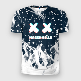 Мужская футболка 3D Slim с принтом marshmello | белый огонь , 100% полиэстер с улучшенными характеристиками | приталенный силуэт, круглая горловина, широкие плечи, сужается к линии бедра | face | logo | marsh | marshmallow | marshmello | marshmelo | mello | smile | лицо | лого | маршмеллов | маршмеллоу | маршмеллу | маршмело | маршмелов | маршмелоу | маска | музыка | рожица | символ | смайл | улыбка