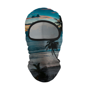 Балаклава 3D с принтом Вечерний остров , 100% полиэстер, ткань с особыми свойствами — Activecool | плотность 150–180 г/м2; хорошо тянется, но при этом сохраняет форму. Закрывает шею, вокруг отверстия для глаз кайма. Единый размер | берег | вечер | закат | море | океан | остров | пальмы | пляж | ростислав удача | синий
