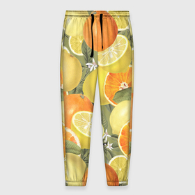 Мужские брюки 3D с принтом Апельсины и Лимоны , 100% полиэстер | манжеты по низу, эластичный пояс регулируется шнурком, по бокам два кармана без застежек, внутренняя часть кармана из мелкой сетки | fruits | lemons | oranges | summer | апельсины | лето | лимоны | фрукты
