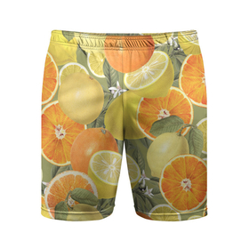 Мужские шорты спортивные с принтом Апельсины и Лимоны в Петрозаводске,  |  | fruits | lemons | oranges | summer | апельсины | лето | лимоны | фрукты