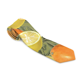 Галстук 3D с принтом Апельсины и Лимоны в Тюмени, 100% полиэстер | Длина 148 см; Плотность 150-180 г/м2 | Тематика изображения на принте: fruits | lemons | oranges | summer | апельсины | лето | лимоны | фрукты