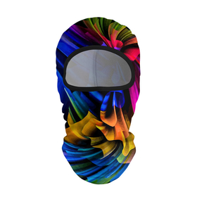 Балаклава 3D с принтом Абстрактная неоновая композиция   Abstract neon composition в Курске, 100% полиэстер, ткань с особыми свойствами — Activecool | плотность 150–180 г/м2; хорошо тянется, но при этом сохраняет форму. Закрывает шею, вокруг отверстия для глаз кайма. Единый размер | abstraction | color | composition | fashion | neon | абстракция | композиция | мода | неон | цвет