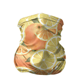 Бандана-труба 3D с принтом Летние Апельсины в Новосибирске, 100% полиэстер, ткань с особыми свойствами — Activecool | плотность 150‒180 г/м2; хорошо тянется, но сохраняет форму | fruits | lemons | oranges | summer | апельсины | лето | лимоны | фрукты