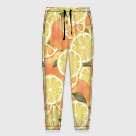 Мужские брюки 3D с принтом Летние Апельсины , 100% полиэстер | манжеты по низу, эластичный пояс регулируется шнурком, по бокам два кармана без застежек, внутренняя часть кармана из мелкой сетки | fruits | lemons | oranges | summer | апельсины | лето | лимоны | фрукты