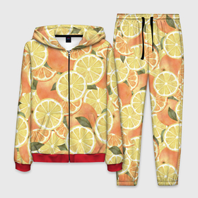 Мужской костюм 3D с принтом Летние Апельсины в Курске, 100% полиэстер | Манжеты и пояс оформлены тканевой резинкой, двухслойный капюшон со шнурком для регулировки, карманы спереди | fruits | lemons | oranges | summer | апельсины | лето | лимоны | фрукты