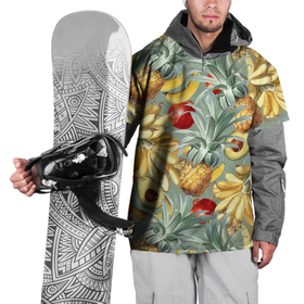 Накидка на куртку 3D с принтом Экзотические Фрукты Лета , 100% полиэстер |  | bananas | garnet | pineapples | summer | ананасы | бананы | гранат | лето