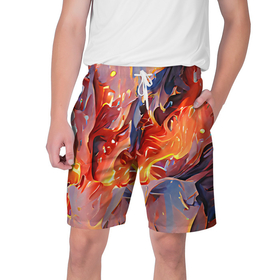 Мужские шорты 3D с принтом Lava  flame в Курске,  полиэстер 100% | прямой крой, два кармана без застежек по бокам. Мягкая трикотажная резинка на поясе, внутри которой широкие завязки. Длина чуть выше колен | abstraction | art | bright | colors | fire | flame | lava | multicoloured | positive | абстракция | арт | краски | лава | огонь | пламя | позитивный | разноцветный | рисунок | узоры | фееричный | цвета | яркий