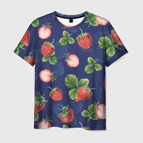 Мужская футболка 3D с принтом Сладкая Клубника в Белгороде, 100% полиэфир | прямой крой, круглый вырез горловины, длина до линии бедер | strawberry | summer | sweet | клубника | лето | сладкая