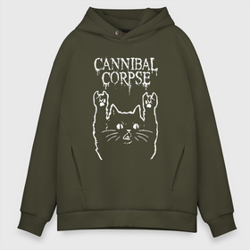Мужское худи Oversize хлопок с принтом Cannibal Corpse Рок кот в Курске, френч-терри — 70% хлопок, 30% полиэстер. Мягкий теплый начес внутри —100% хлопок | боковые карманы, эластичные манжеты и нижняя кромка, капюшон на магнитной кнопке | blood | bones | canibal corpse | cannibal corpse | death metal | skeleton | skull | группы | дэт метал | канибал корпс | кости | кровь | метал | рок | рок кот | роккот | скелет | труп каннибала | череп