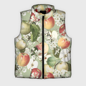 Мужской жилет утепленный 3D с принтом Яблочный Сад в Курске,  |  | apples | flowers | garden | summer | лето | сад | цветы | яблоки